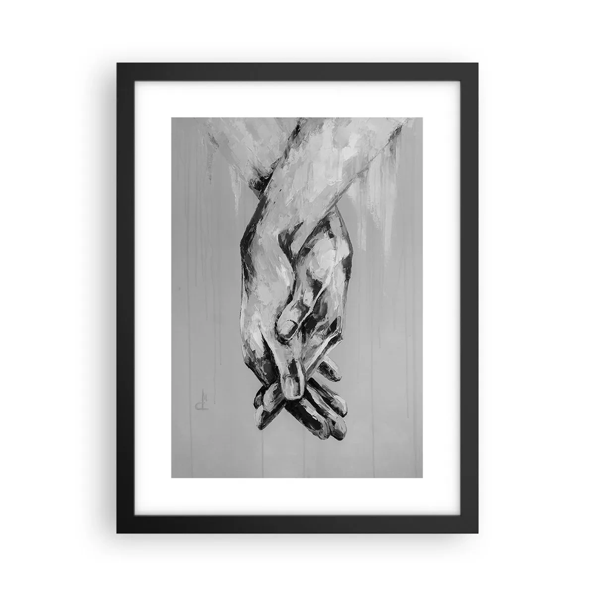 Poster în ramă neagră - Începutul... - 30x40 cm