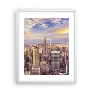 Poster în ramă albă - Ajungeți la nori înșiși - 40x50 cm