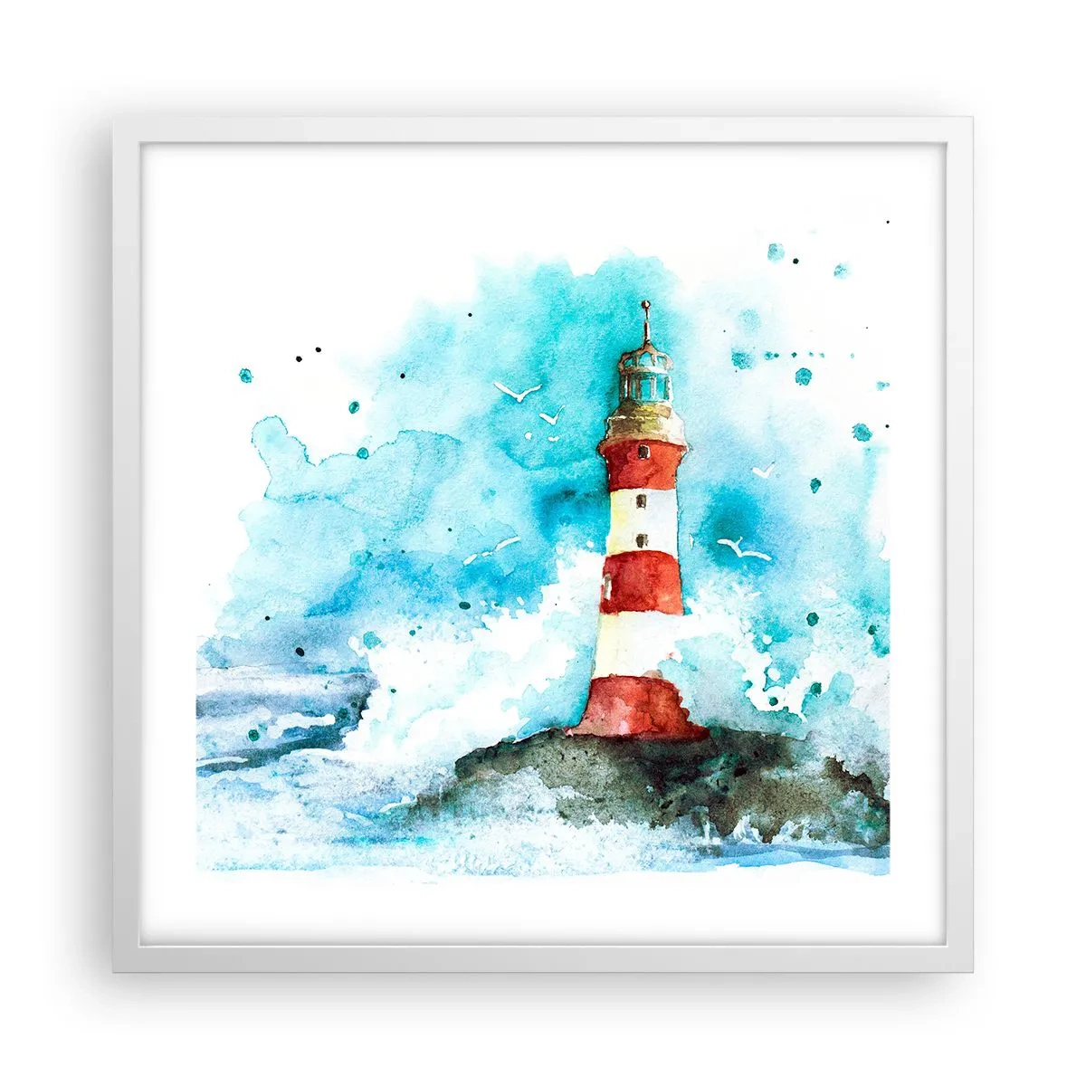 Poster în ramă albă - Unitatea forțelor naturii - 50x50 cm