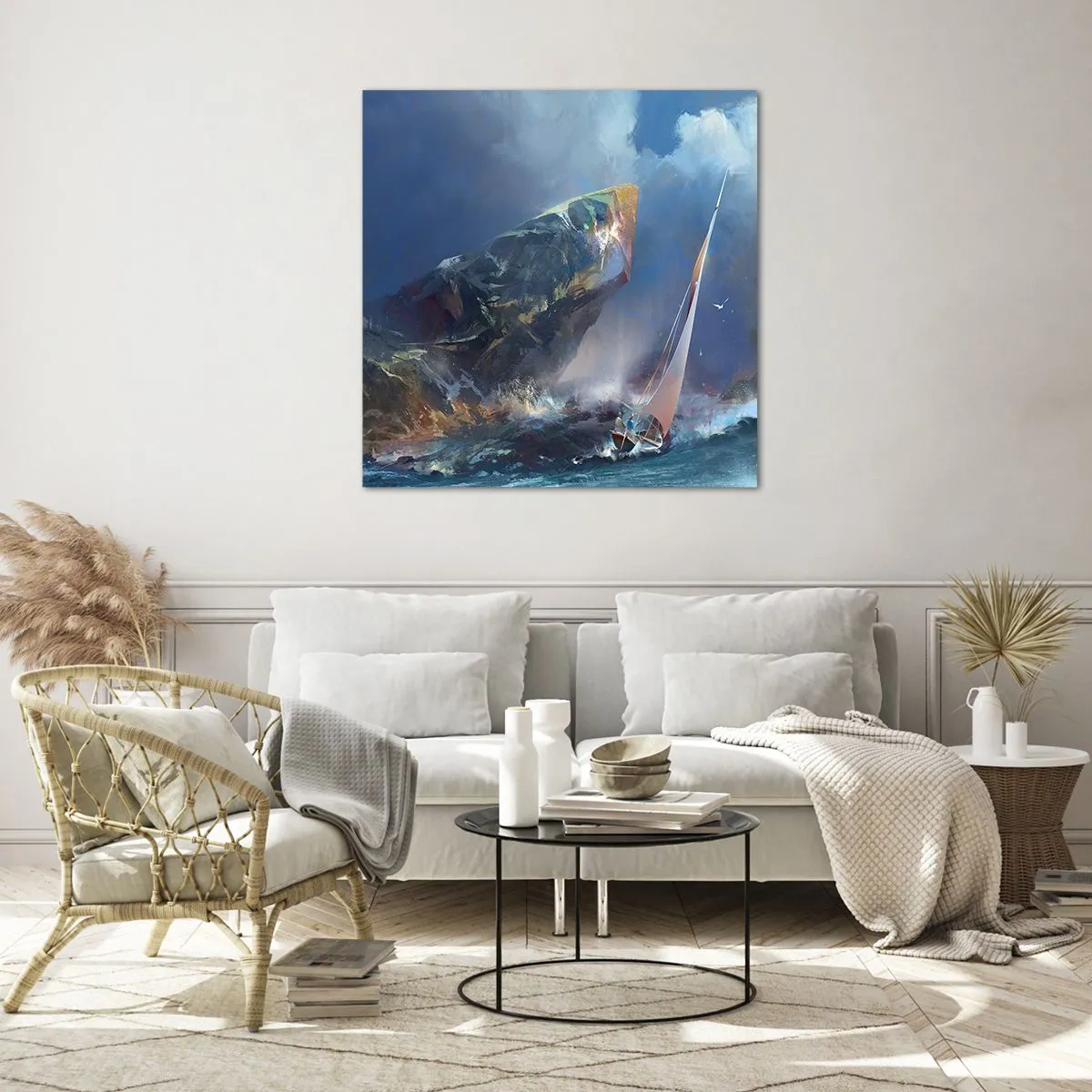 Tablou pe sticlă - Cine îndrăznește, câștigă - 70x70 cm