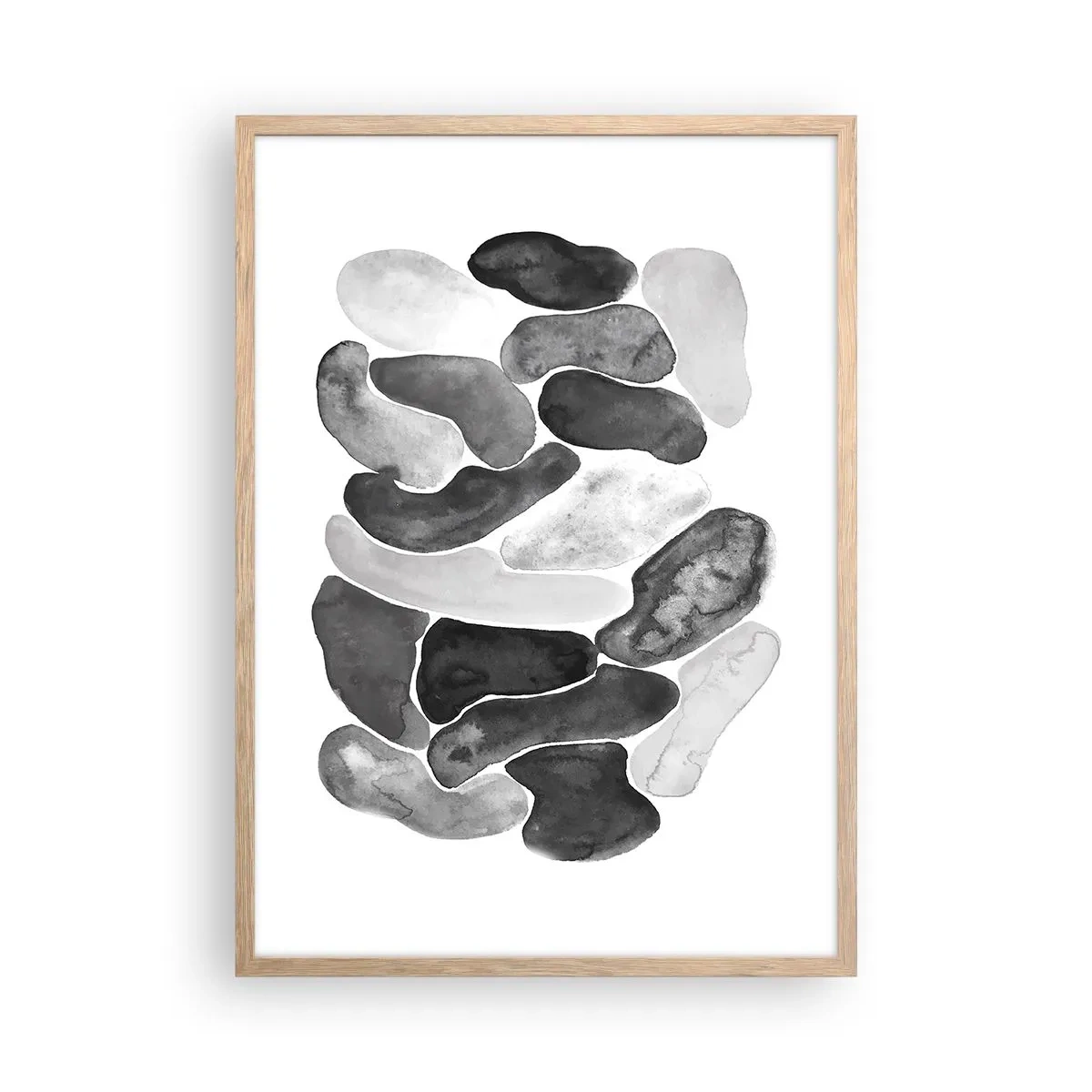 Poster în ramă de stejar deschis - Abstracție pietroasă - 50x70 cm