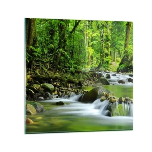 Tablou pe sticlă - Să înotăm într-o mare de verde - 50x50 cm