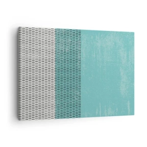 Tablou pe pânză Canvas - Compoziție geometrică cu turcoaz și linii - 70x50cm - Compoziție echilibrată - Decorațiune modernă pentru perete pentru living și dormitor ARTTOR