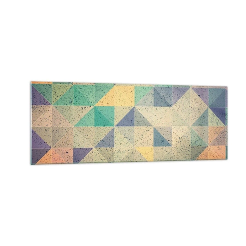 Tablou pe sticlă - Republica triunghiurilor - 140x50 cm