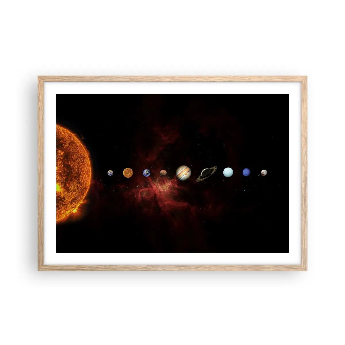 Poster în ramă de stejar deschis - Cartierul nostru - 70x50 cm