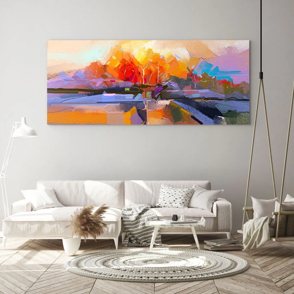 Tablou pe sticlă - A devenit toamnă - 140x50 cm