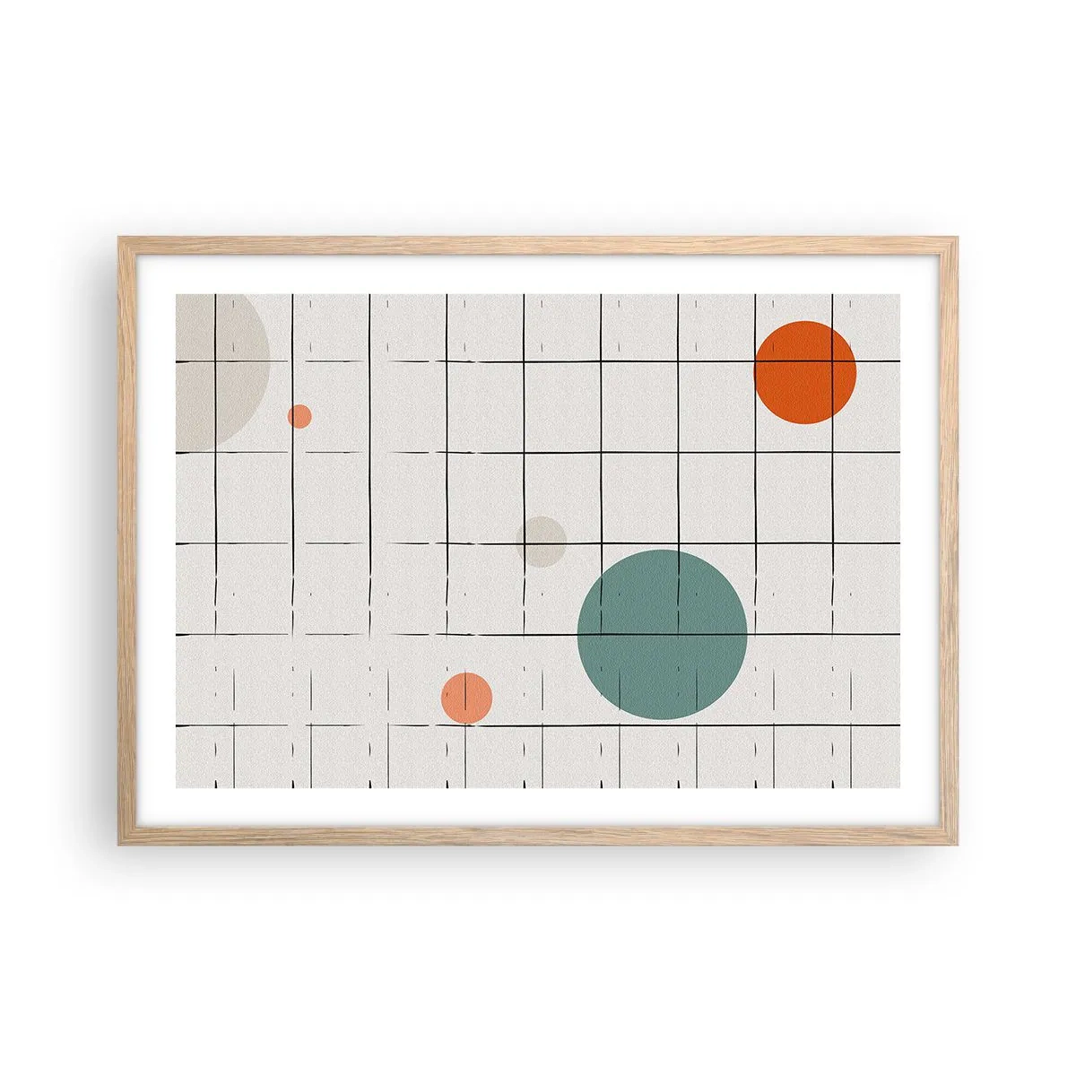 Poster în ramă de stejar deschis - În capcană. Noi sau ele? - 70x50 cm