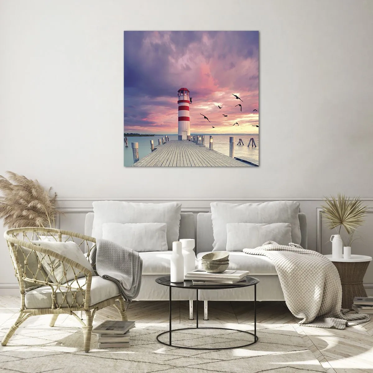 Tablou pe sticlă - Să ne întoarcem în port - 60x60 cm