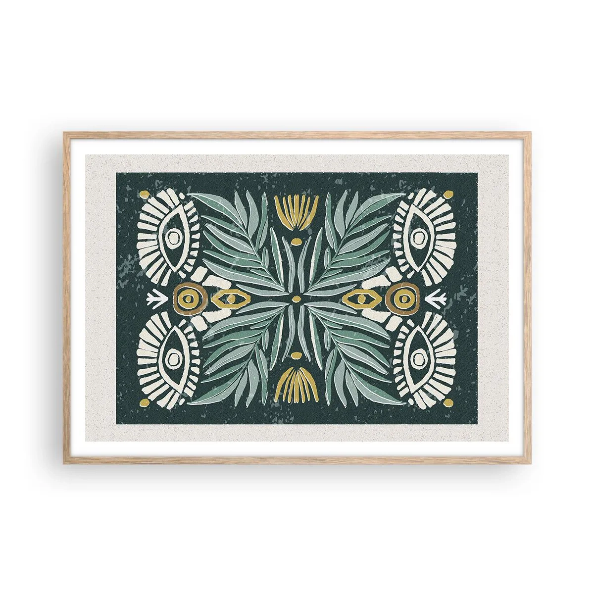 Poster în ramă de stejar deschis - Ca un decupaj folcloric - 100x70 cm