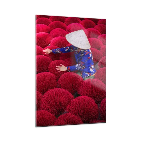 Tablou pe sticlă - Într-un câmp de orez - 50x70 cm