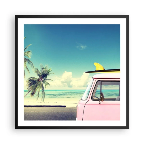 Poster în ramă neagră - Să înceapă vacanța - 60x60 cm