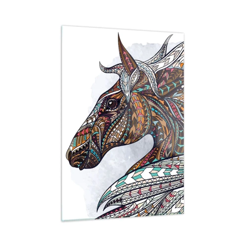 Tablou pe sticlă - Armăsarul războinicului celtic - 50x70 cm