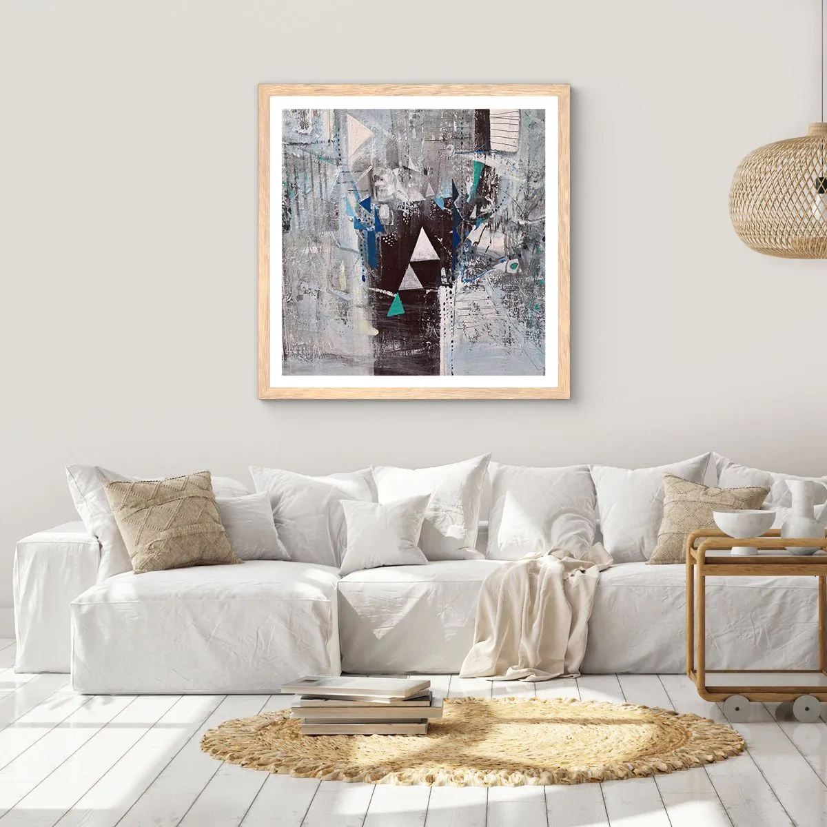 Poster în ramă de stejar deschis - Ordinea superioară a triunghiurilor - 30x30 cm