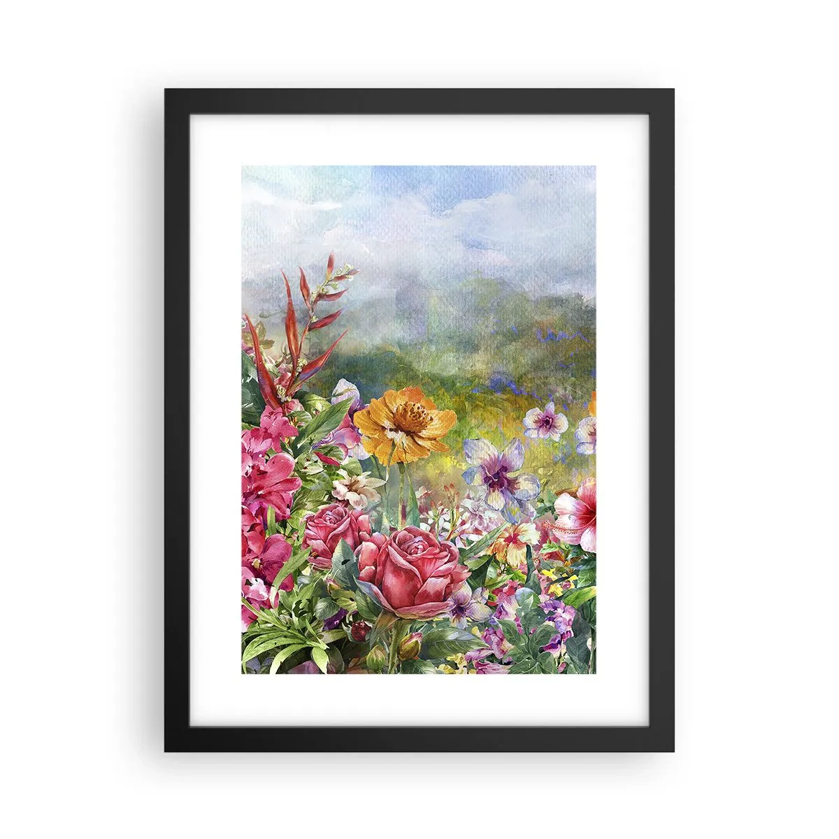 Poster în ramă neagră - O grădină înnebunită - 30x40 cm