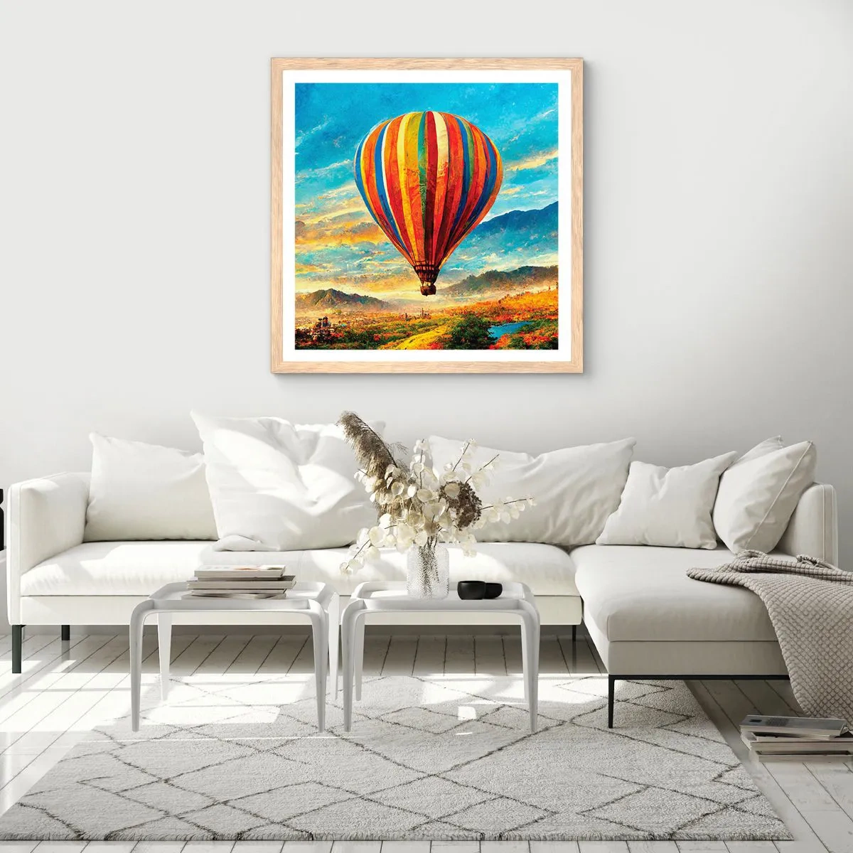 Poster în ramă de stejar deschis - În liniște puteți vedea mai multe - 30x30 cm