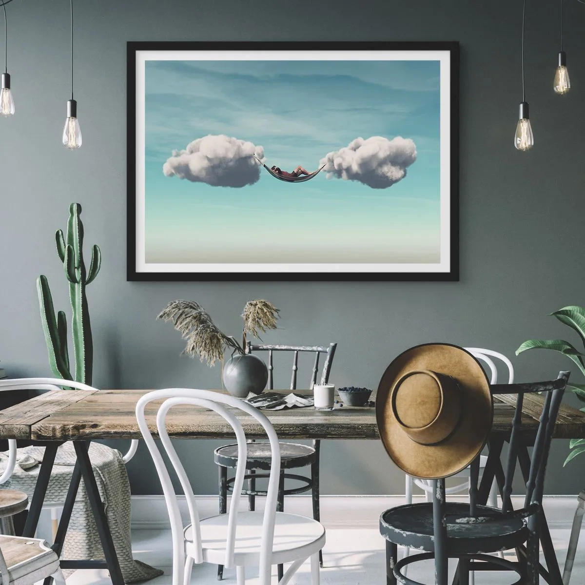 Poster în ramă neagră - Fericirea momentului - 40x30 cm