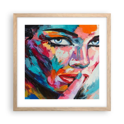 Poster în ramă de stejar deschis - Primul nostru secret - 40x40 cm