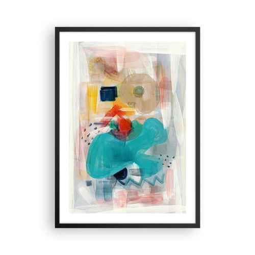 Poster în ramă neagră - Abstracție colorată cu forme dinamice - 50x70cm - Joc plin de culoare - Decorațiune modernă pentru perete pentru living și dormitor ARTTOR