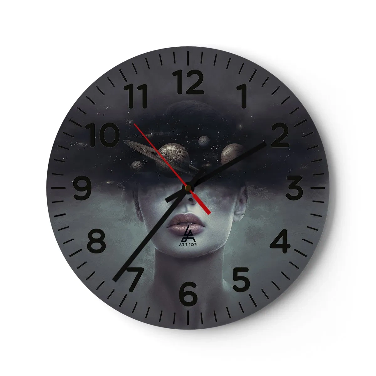 Ceas de perete - Ceas pe sticlă - Și planetele o iau razna... - 40x40 cm