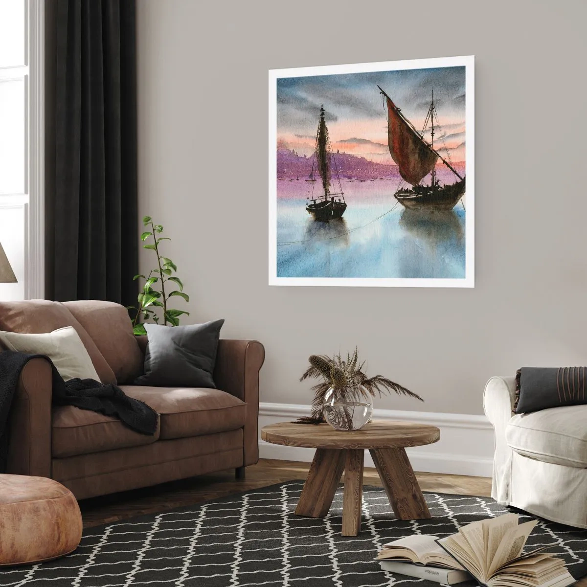 Poster - O seară în port - 30x30 cm