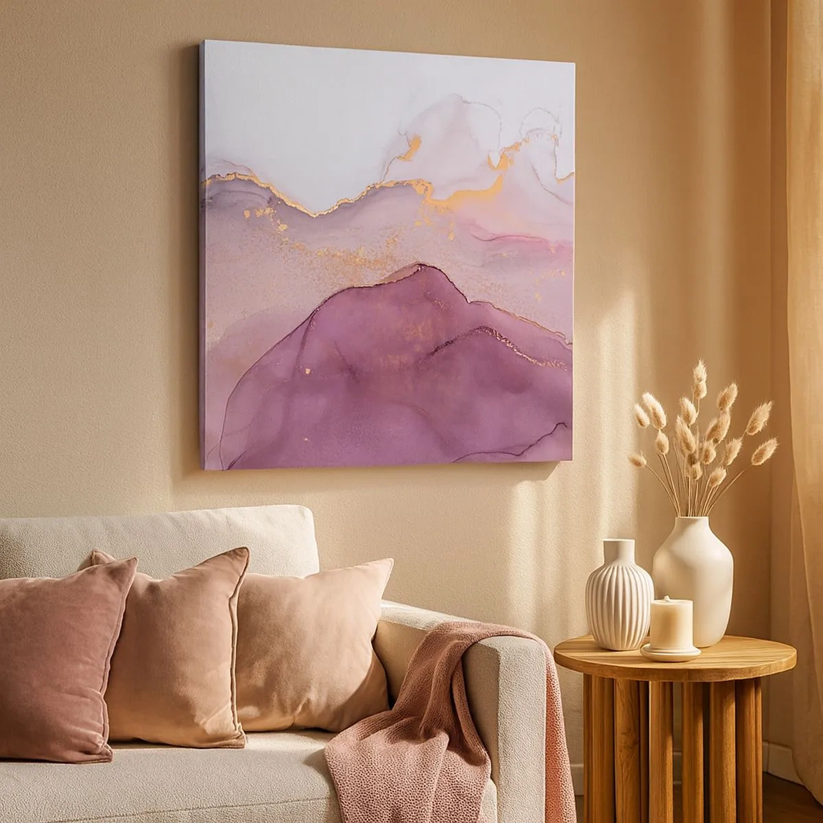 Tablou pe pânză - Valuri de liliac și violet - 30x30 cm