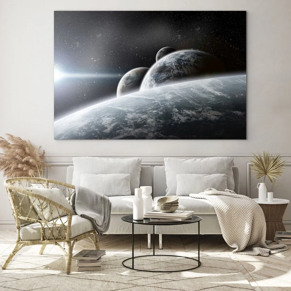 Tablou pe sticlă - Muzica cosmică a sferelor - 120x80 cm
