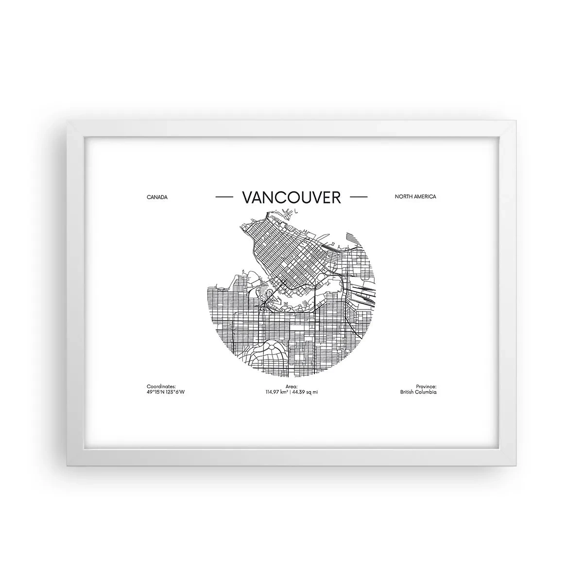 Poster în ramă albă - Anatomia Vacouverului - 40x30 cm
