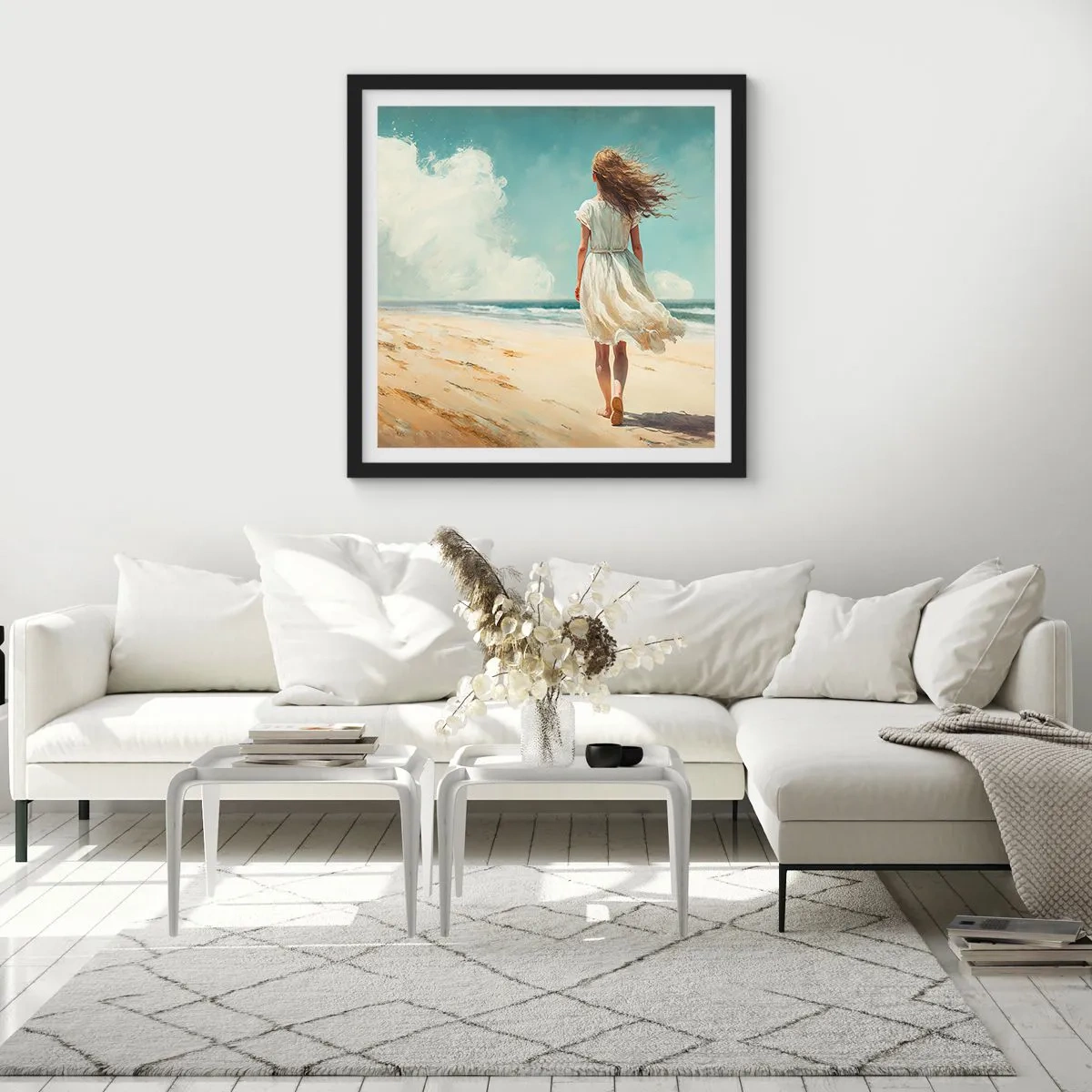 Poster în ramă neagră - Vreau să întâlnesc soarele și vântul - 40x40 cm