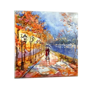 Tablou pe sticlă - Împreună până la limita de timp - 40x40 cm