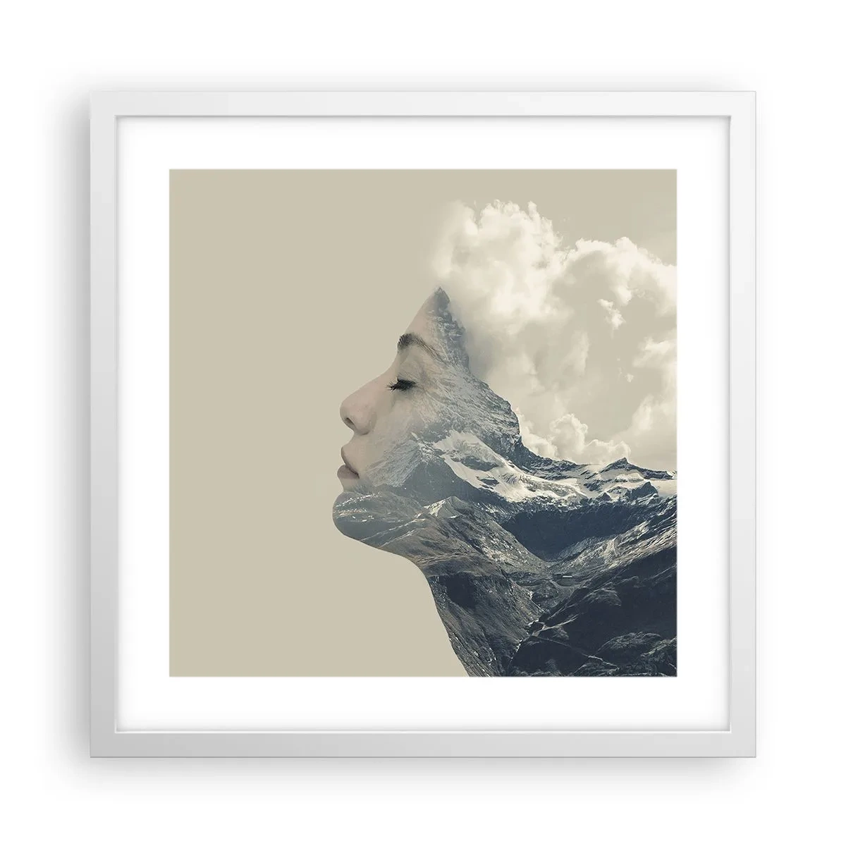 Poster în ramă albă - Frumusețea elementelor - 40x40 cm