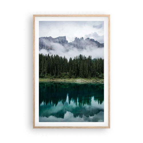 Poster în ramă de stejar deschis - Liniște, liniște, să nu trezim apa care doarme... - 61x91 cm