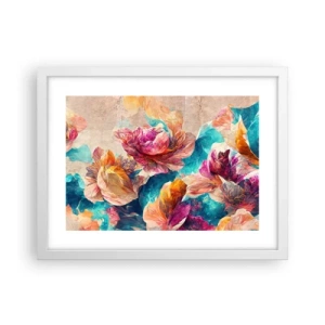 Poster în ramă albă - Splendoarea colorată a buchetului de flori - 40x30 cm