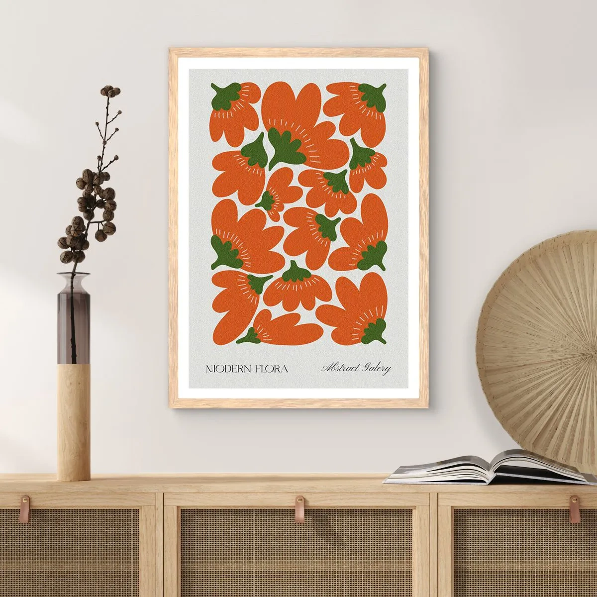 Poster în ramă de stejar deschis - Din viața unei flori - 40x50 cm