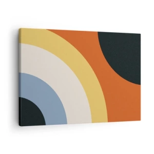 Tablou pe pânză Canvas - Operă de artă abstractă cu arcuri colorate și cercuri contrastante - 70x50cm - Spre sine - Decorațiune modernă pentru perete pentru living și dormitor ARTTOR