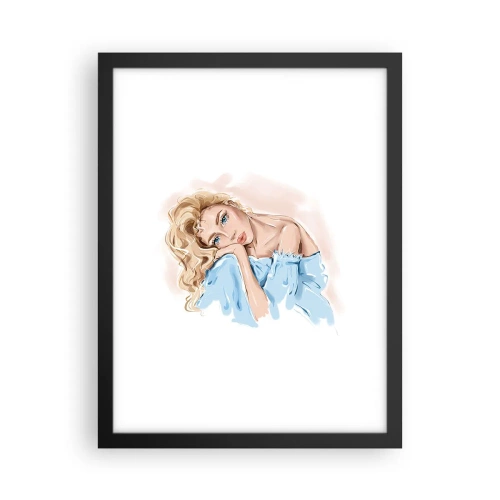 Poster în ramă neagră - Scufundată în vis albastru - 30x40 cm