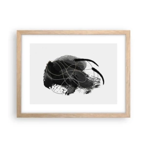 Poster în ramă de stejar deschis - Provenit din negru - 40x30 cm