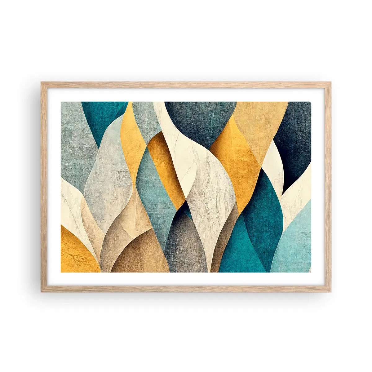 Poster în ramă de stejar deschis - Ritm și ondulare - 70x50 cm