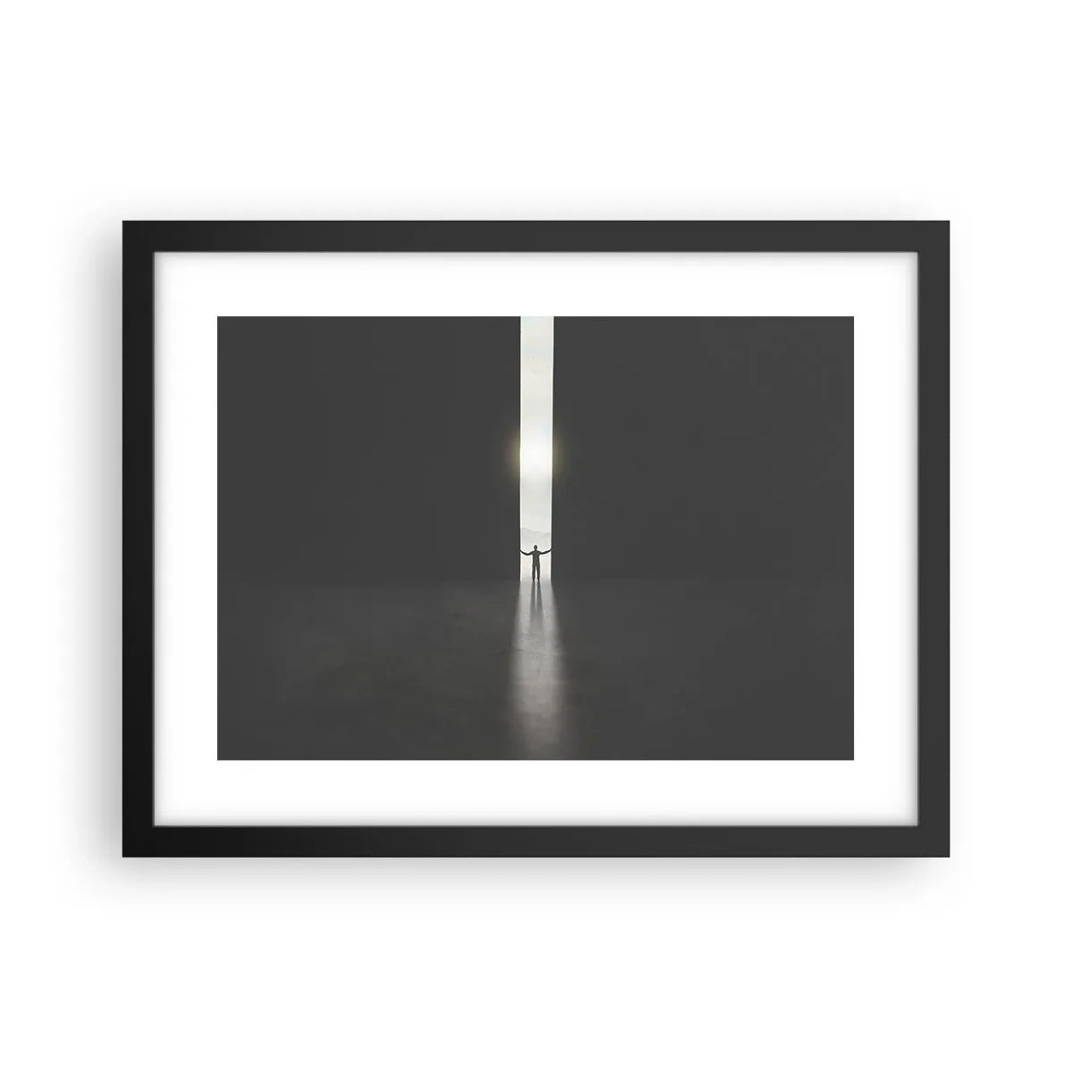 Poster în ramă neagră - Un pas spre un viitor luminos - 40x30 cm