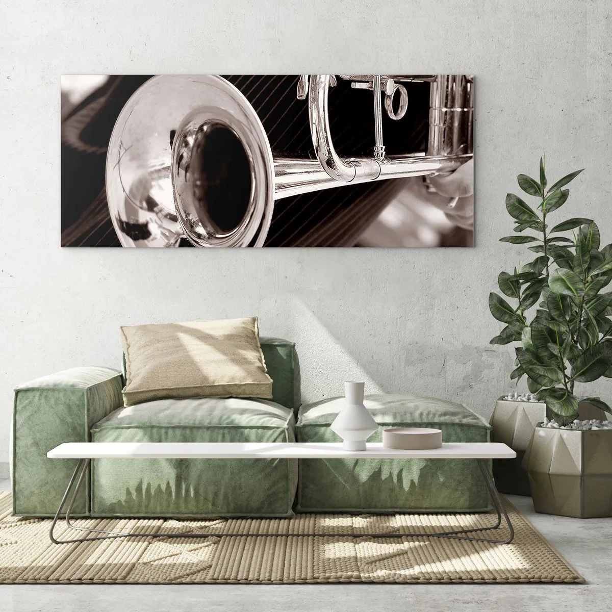 Tablou pe sticlă - O călătorie muzicală în anii `30 - 90x30 cm