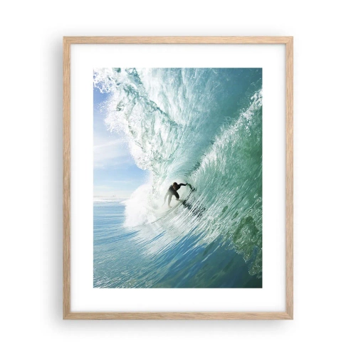 Poster în ramă de stejar deschis - Întotdeauna pe val - 40x50 cm