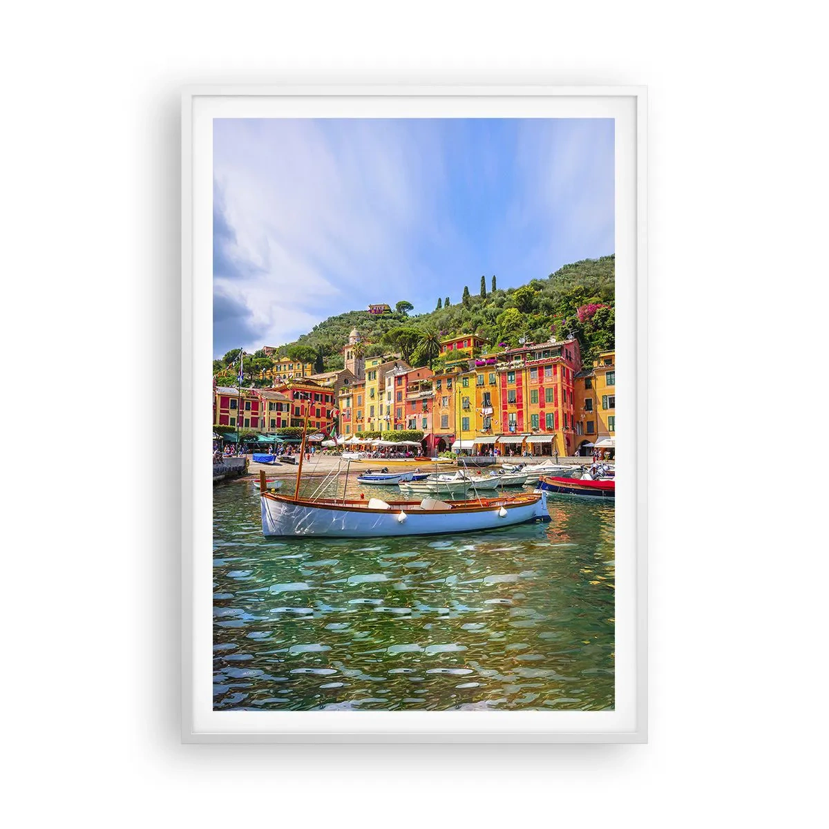 Poster în ramă albă - O dimineață italiană - 70x100 cm