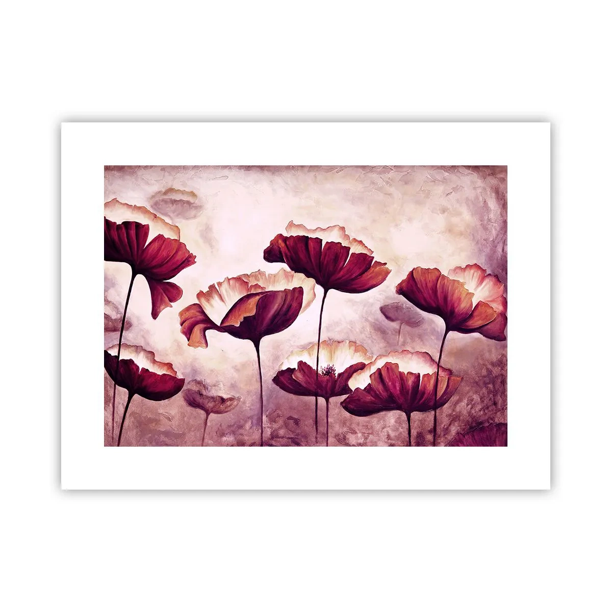 Poster - Fulgi roșii și albi - 40x30 cm