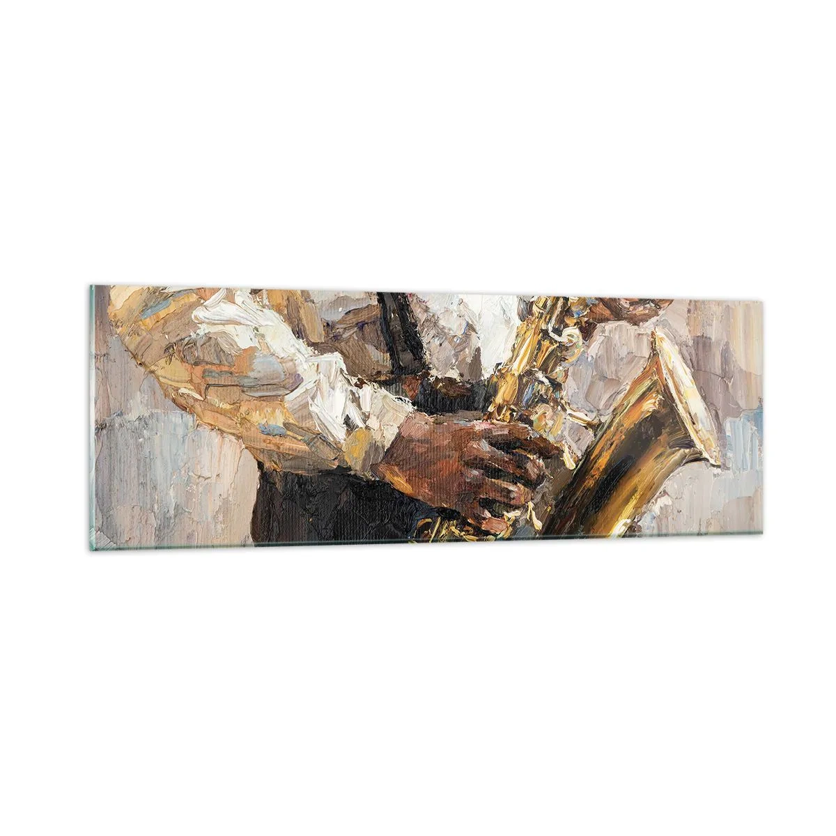 Tablou pe sticlă - E timpul pentru a cânta solo - 90x30 cm