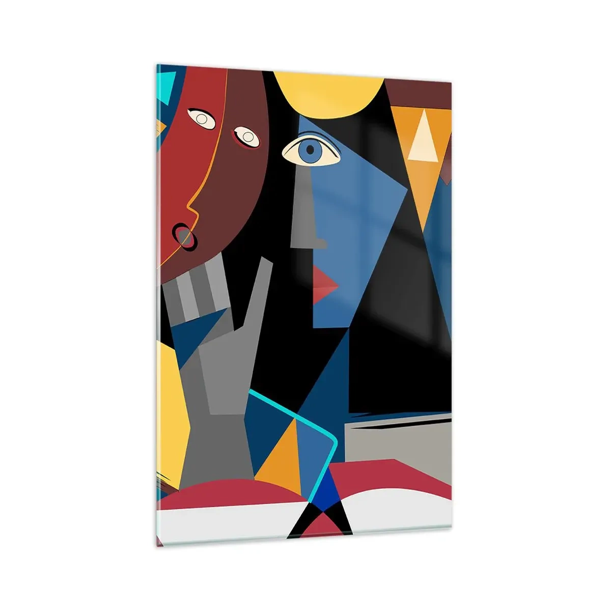 Tablou pe sticlă - Discuția cubiștilor - 80x120 cm