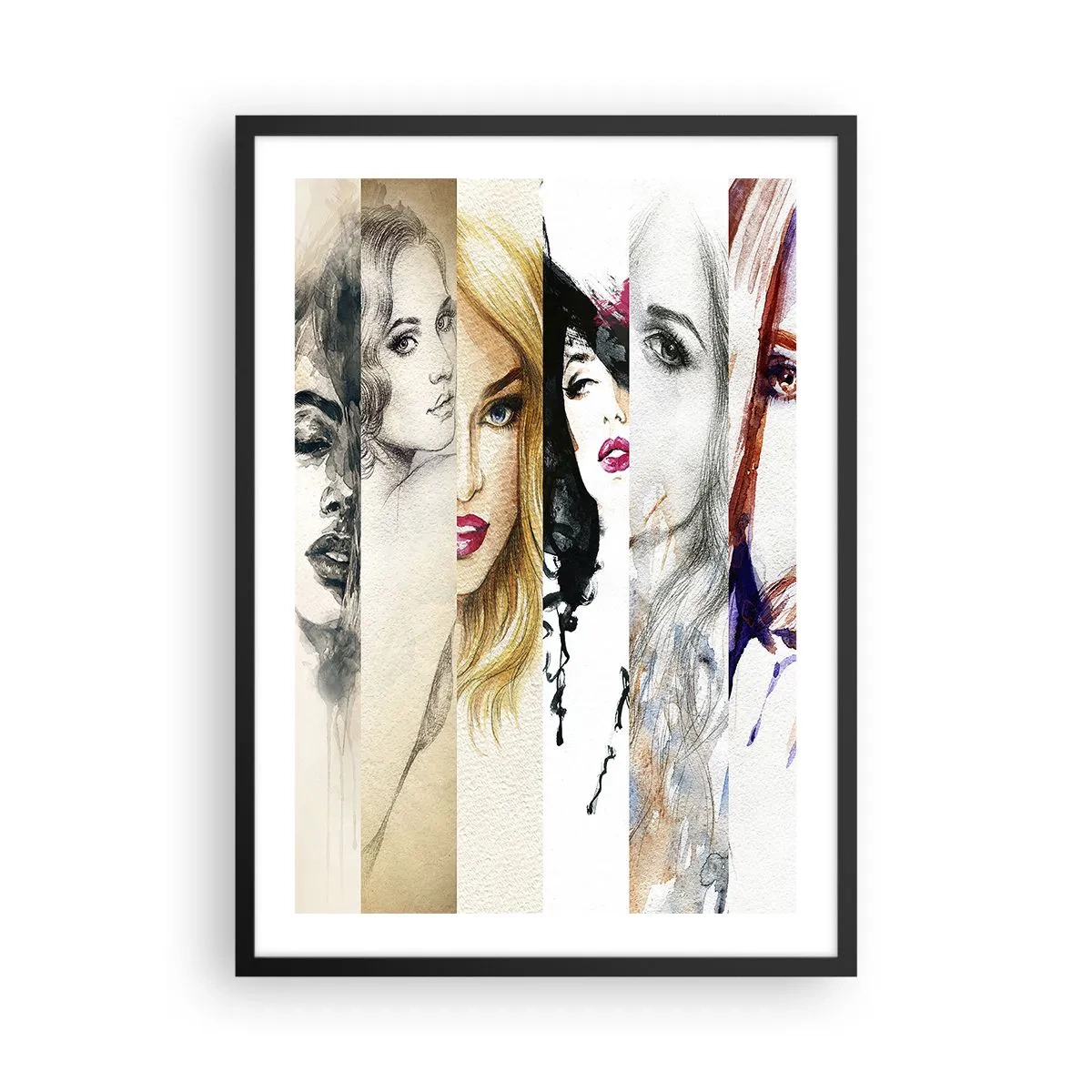 Poster în ramă neagră - Portrete de femei în diverse stiluri artistice - 50x70cm - Și întotdeauna ești TU - Decorațiune modernă pentru perete pentru living și dormitor ARTTOR