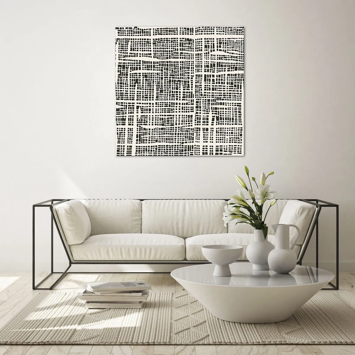 Tablou pe sticlă - O compoziție țesută - 30x30 cm