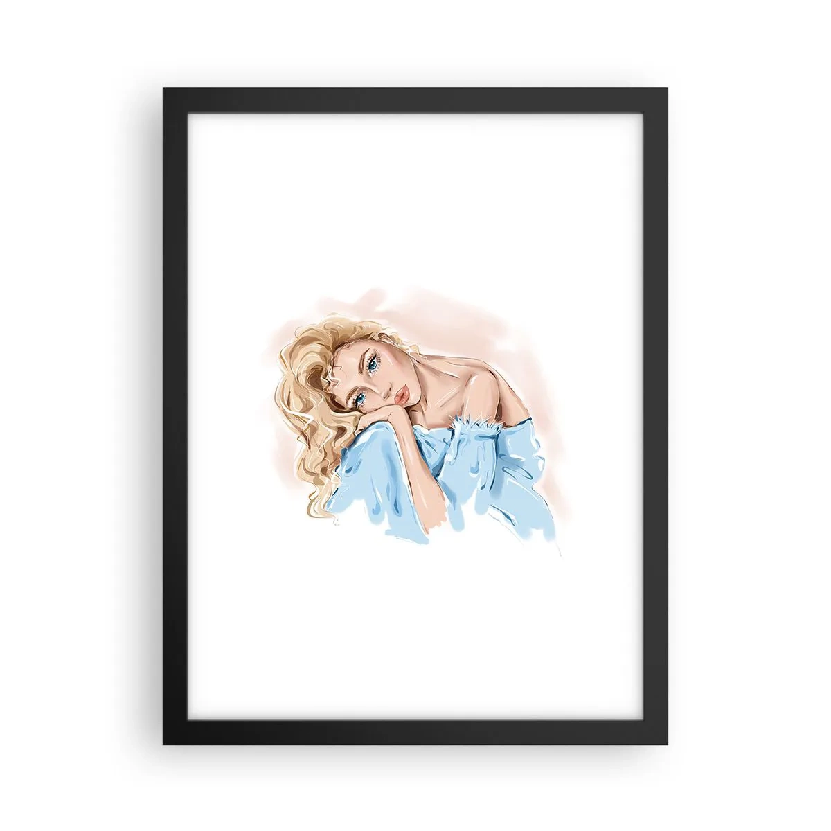 Poster în ramă neagră - Scufundată în vis albastru - 30x40 cm
