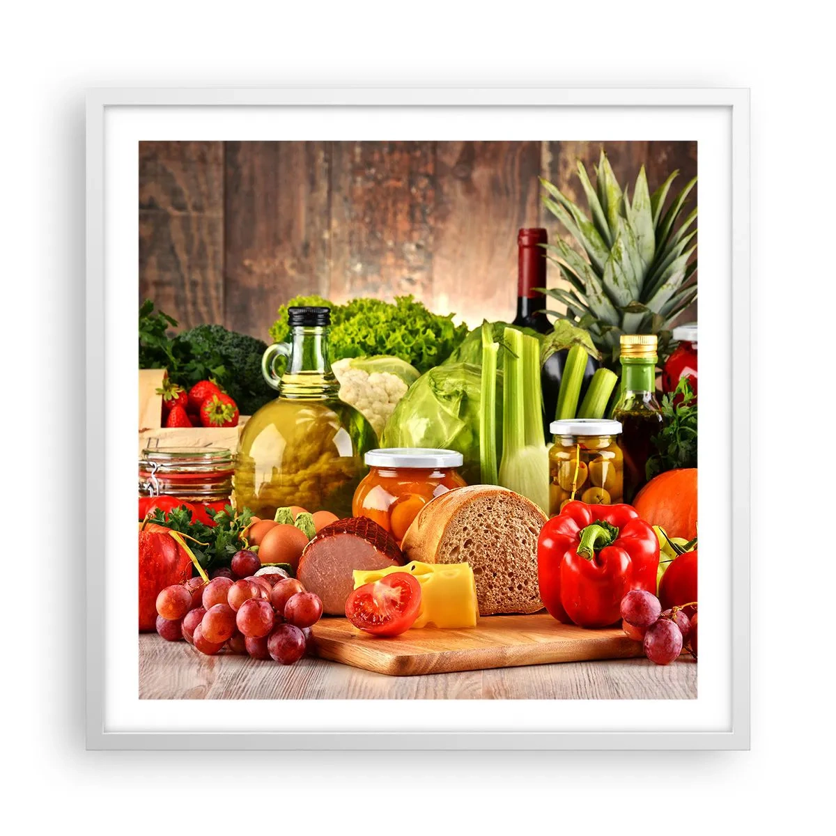 Poster în ramă albă - Afumate, prăjite, marinate - 60x60 cm