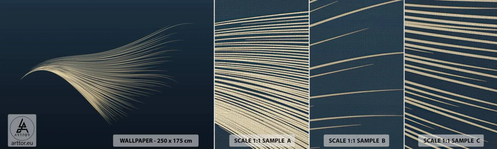 Mostră tapet Premium Canvas - Ca părul unui înger - Abstracția, Bucată, Grafică - 100x30 cm