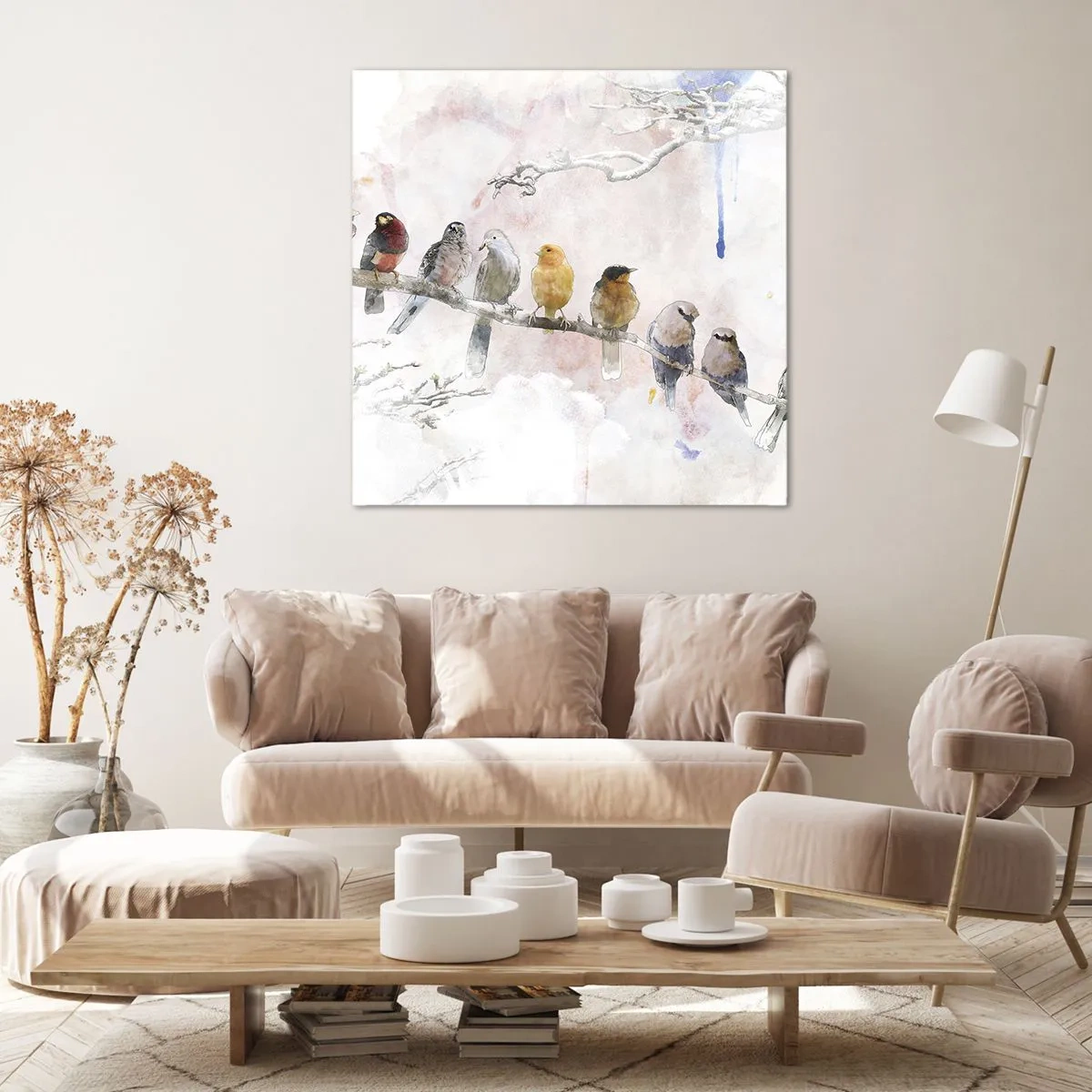 Tablou pe pânză - Întâlnire înaripată - 30x30 cm